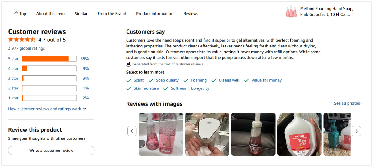 Critique de produit Amazon